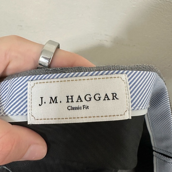 J.M. Haggar Classic Fit Straight Leg Dress Pants 40 x 30 Gray - Picture 6 of 7